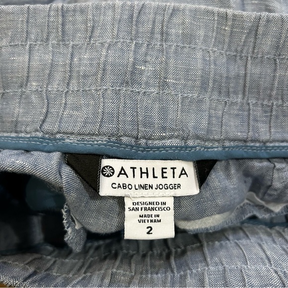 Athleta Cabo Linen Jogger Light Blue Pants - 100% Linen - Women’s Size 2 - Picture 4 of 9